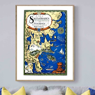 Affiche Suède Carte Saltzjobaden