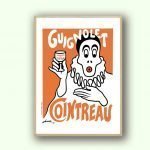 Balcon vintage avec affiche Guignolet Cointreau, style rétro et coloré.