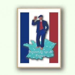 Affiche Buvons Vin France