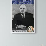 Affiche vintage de Charles de Gaulle pour la France.