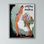 Affiche vintage Joséphine Baker au Casino de Paris, 40x60 cm, illustrant l'élégance et le charme de.
