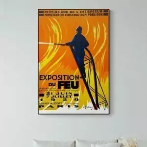 Affiche Exposition du Feu Paris Pompiers 1929