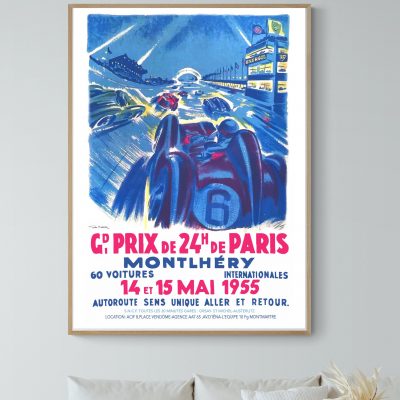 Affiche Grand Prix de 24h de Paris - 1955