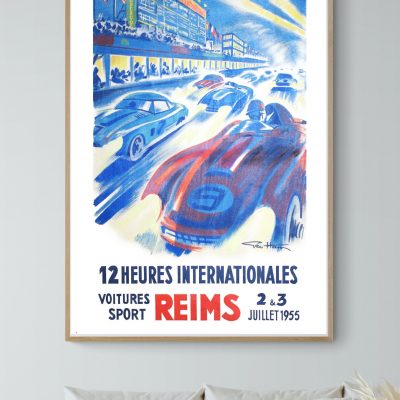Affiche Voitures Sport Reims - 1955
