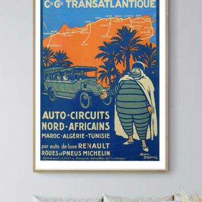 Affiche Compagnie Transatlantique Auto Circuits Nord Africains