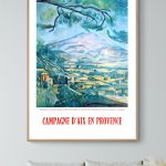 Affiche vintage représentant la mer, la montagne et le soleil au Pays Basque.