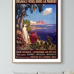 Affiche vintage sur le thème de la marine à Brantôme, idéale pour décoration rétro et maritime.