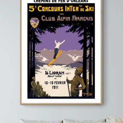 Affiche Concours de Ski - Le Lioran 1911