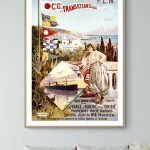Affiche vintage de la Compagnie Transatlantique, voyage France, Algérie, Tunisie, maritime.