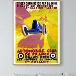 Affiche vintage du Grand Prix des Voitures de Sport 1928, style rétro.