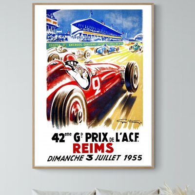 Affiche Grand Prix ACF - Reims - 1955
