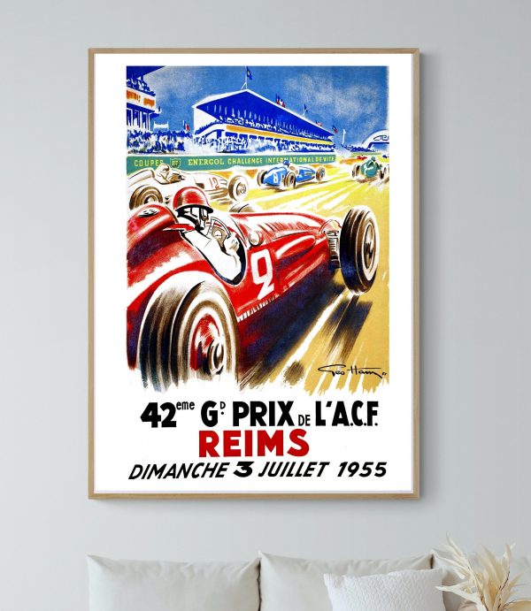 Affiche vintage de course automobile, événement historique du Grand Prix Comminges à Saint-Gaudens e.