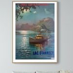 Affiche vintage de l'Armée de l'Air pour promouvoir l'engagement militaire. Illustration d'un bateau.