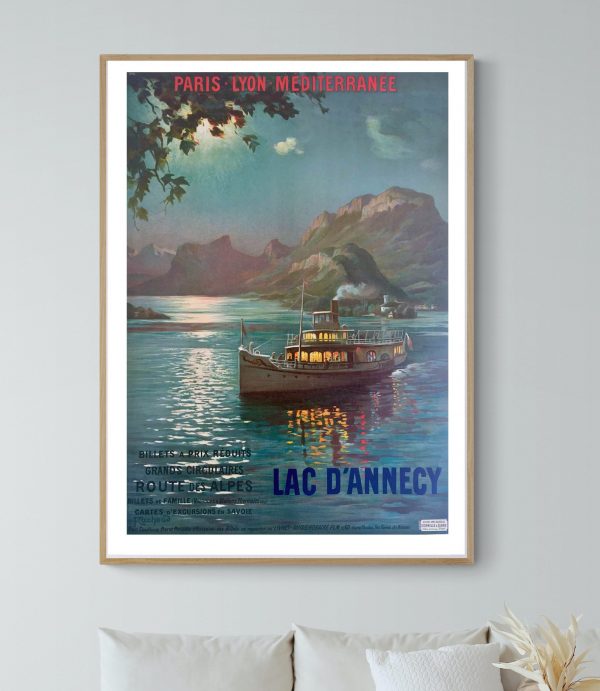 Affiche vintage de l'Armée de l'Air pour promouvoir l'engagement militaire. Illustration d'un bateau.