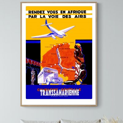Affiche Rendez vous en Afrique par la Voie des Airs - Compagnie Transsaharienne