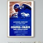 Autre affiche vintage de course automobile Paris 1939, rallye et grand handicap Olazur.