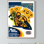 Affiche vintage Bol d'Or moto, style rétro, décoration murale, course automobile, événement sportif,.