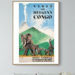 Affiche Visit The Belgian Congo - 40x50 cm, style vintage.