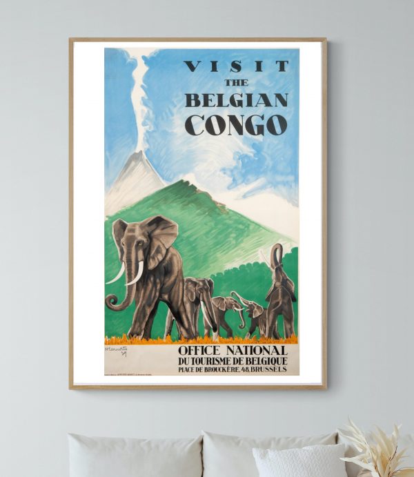 Affiche Visit The Belgian Congo - 40x50 cm, style vintage.
