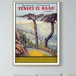 Affiche vintage représentant Téniet El Haad en Algérie, 40x60 cm, illustrant la station d'estivage e.