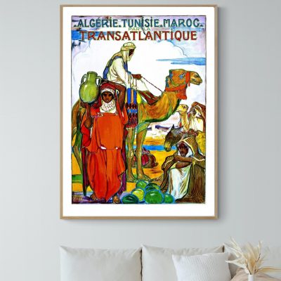 Affiche Algérie, Tunisie, Maroc Transatlantique