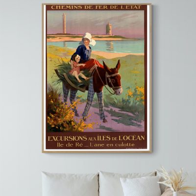 Affiche L'île de Ré - L'âne en Culotte