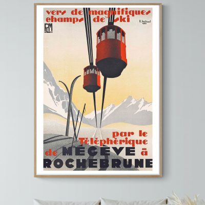 Affiche Téléphérique de Megève à Rochebrune