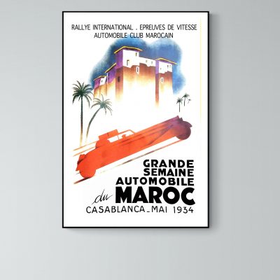 Affiche Grande Semaine Automobile Maroc - 1934