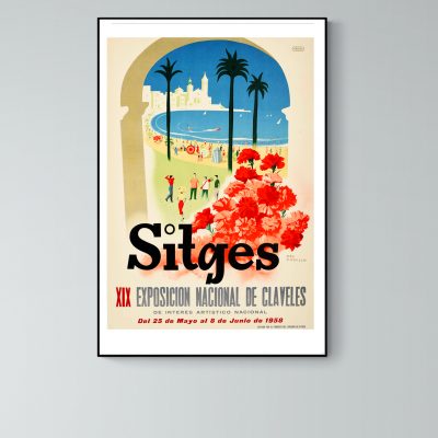 Affiche Sitges - Exposición nacional de Claveles - 1958