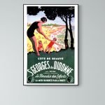 Affiche vintage de Saint Georges de Didonne, plage et famille en bord de mer, style rétro, décoratio.