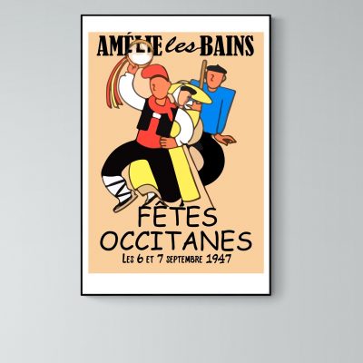 Affiche Amélie les Bains -Fêtes Occitanes 1947
