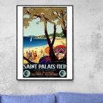 Affiche vintage de Saint Palais sur Mer, plage et nature.
