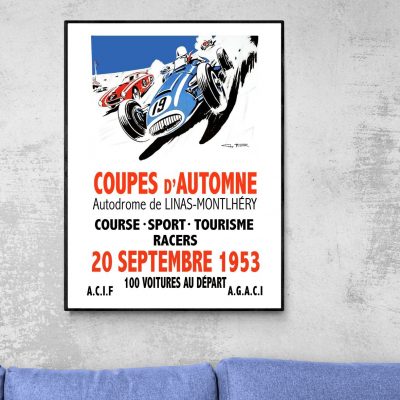 Affiche Coupe d'Automne Montlhéry - 1953