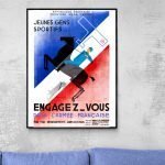Affiche vintage encourageant les jeunes à s'engager dans l'armée française.