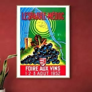 Affiche Foire aux Vins - Lesparre Medoc / 1952