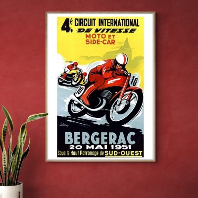 Affiche Circuit Moto Bergerac - 1951