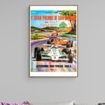 Affiche vintage du 1er Grand Prix de San Marino, course de Formule 1 à Imola.