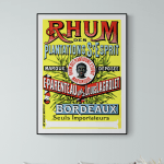Affiche vintage de Rhum Saint Esprit Bordeaux, mettant en valeur une publicité colorée et rétro pour.