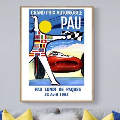 Affiche Grand Prix Auto Pau - 1962