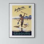 Affiche vintage de Cabourg, plage et activités pour enfants, 40x60 cm, décoration rétro.
