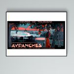 Affiche vintage pour le centre de tourisme d'Avanches, mettant en valeur la beauté de la région, ses.