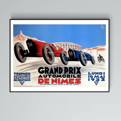 Affiche Grand Prix Automobile Nîmes 1932