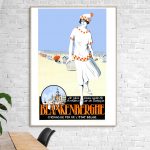 Affiche vintage de Brantôme, charmante station balnéaire belge, avec plage et architecture pittoresq.