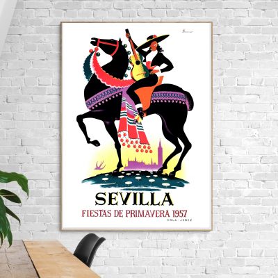 Affiche Sevilla, fiestas de Primavera 1957