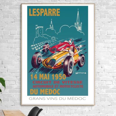 Affiche Lesparre Course - 1950