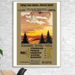 Affiche vintage de la compagnie franco-roumaine de navigation aérienne avec avion et paysages.