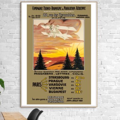 Affiche Compagnie Franco Roumaine de Navigation Aérienne