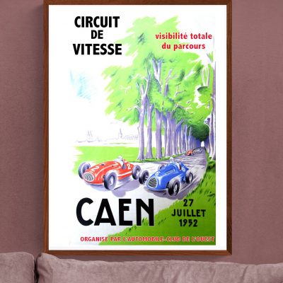 Affiche Circuit Vitesse Caen - 1952