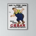 Affiche vintage de César, personnage emblématique de Marcel Pagnol, en format 40x60 cm.