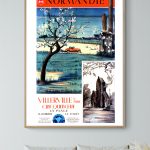 Affiche vintage de Villers sur Mer, Normandie, avec vue sur la plage et la nature.